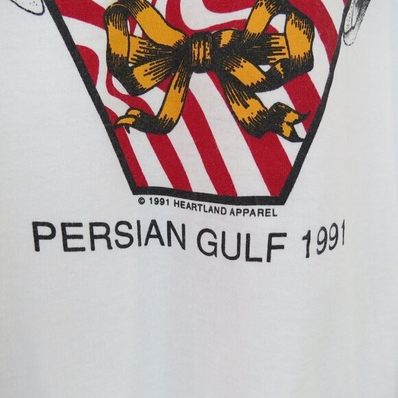 VINTAGE 90s Screen Stars Persian Gulf 1991 Operation Desert Storm Tee XL - Picture 3 of 7